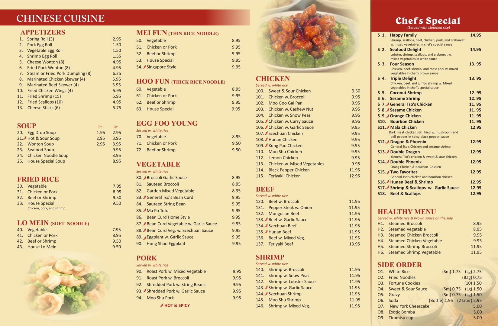 Menu Front Ichiban Golden Dragon